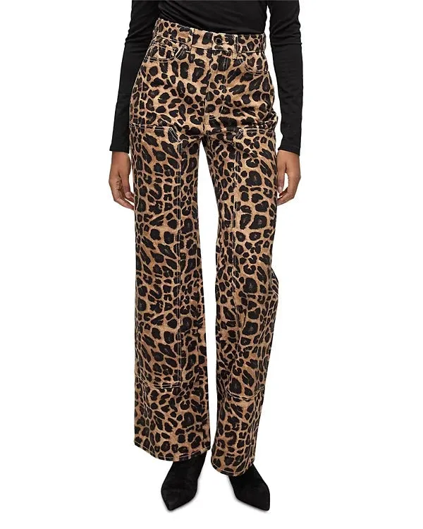Taylor Wide Leg Jean Washed Leopard Sustainable Creative Look Advanced Stretch Recovery