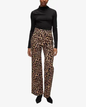 Slim Sunny Vibes Festival Outfit Beach Day Brunch Outfit Elegant Taylor Wide Leg Jean Washed Leopard