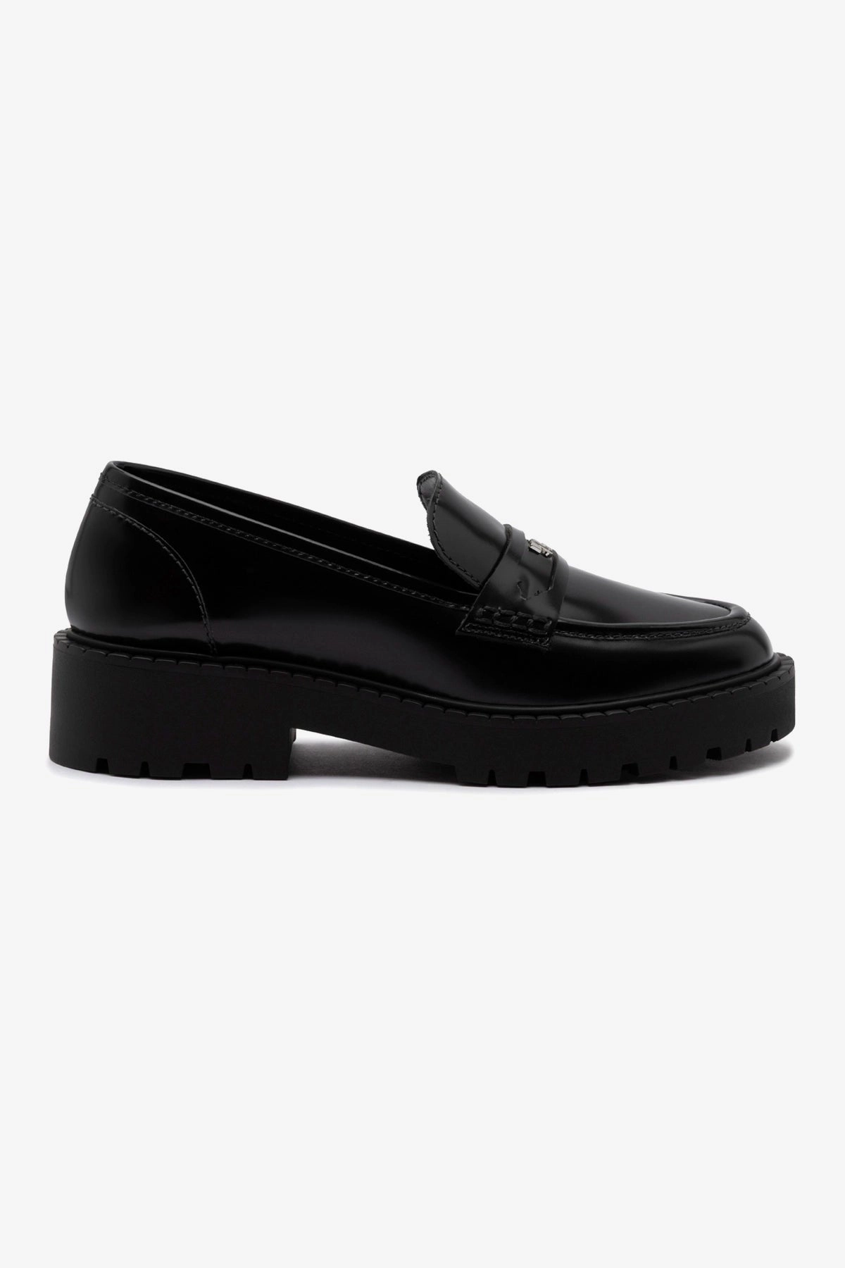 Boho Free Suki Lugsole Loafer In Black Box Leather