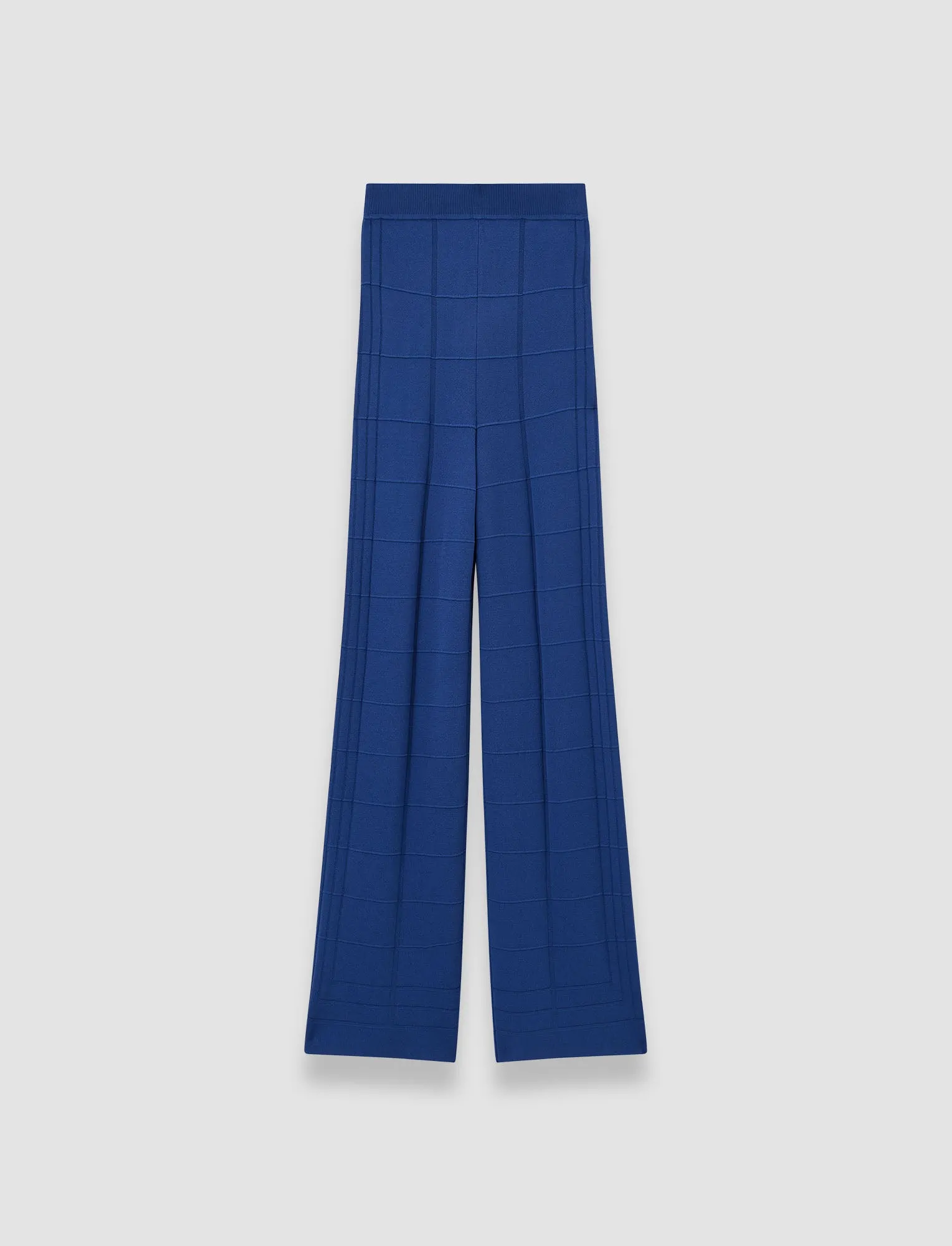 Viscose Grid Knit Trousers Flexible Neckline