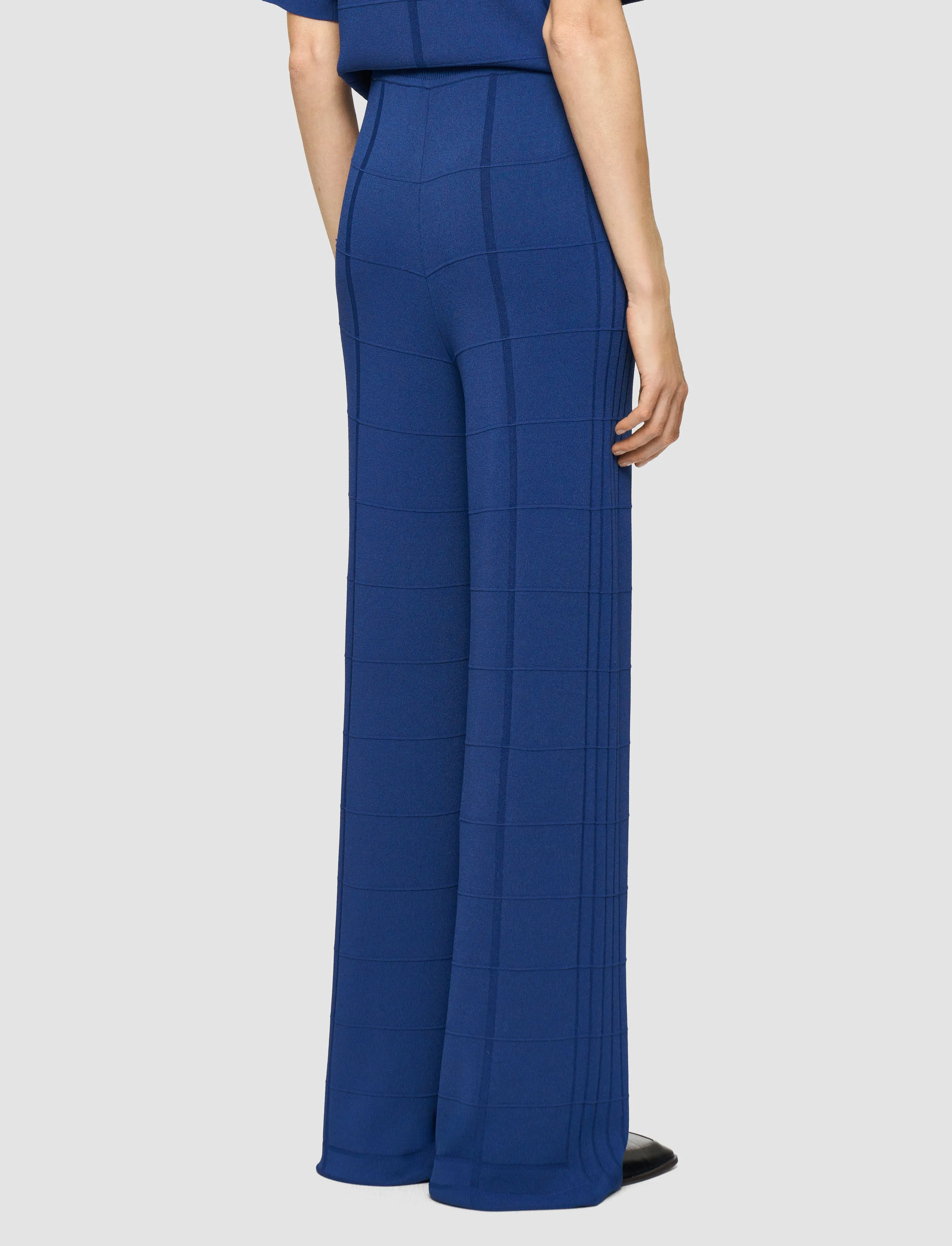 Viscose Grid Knit Trousers Wardrobe Classic