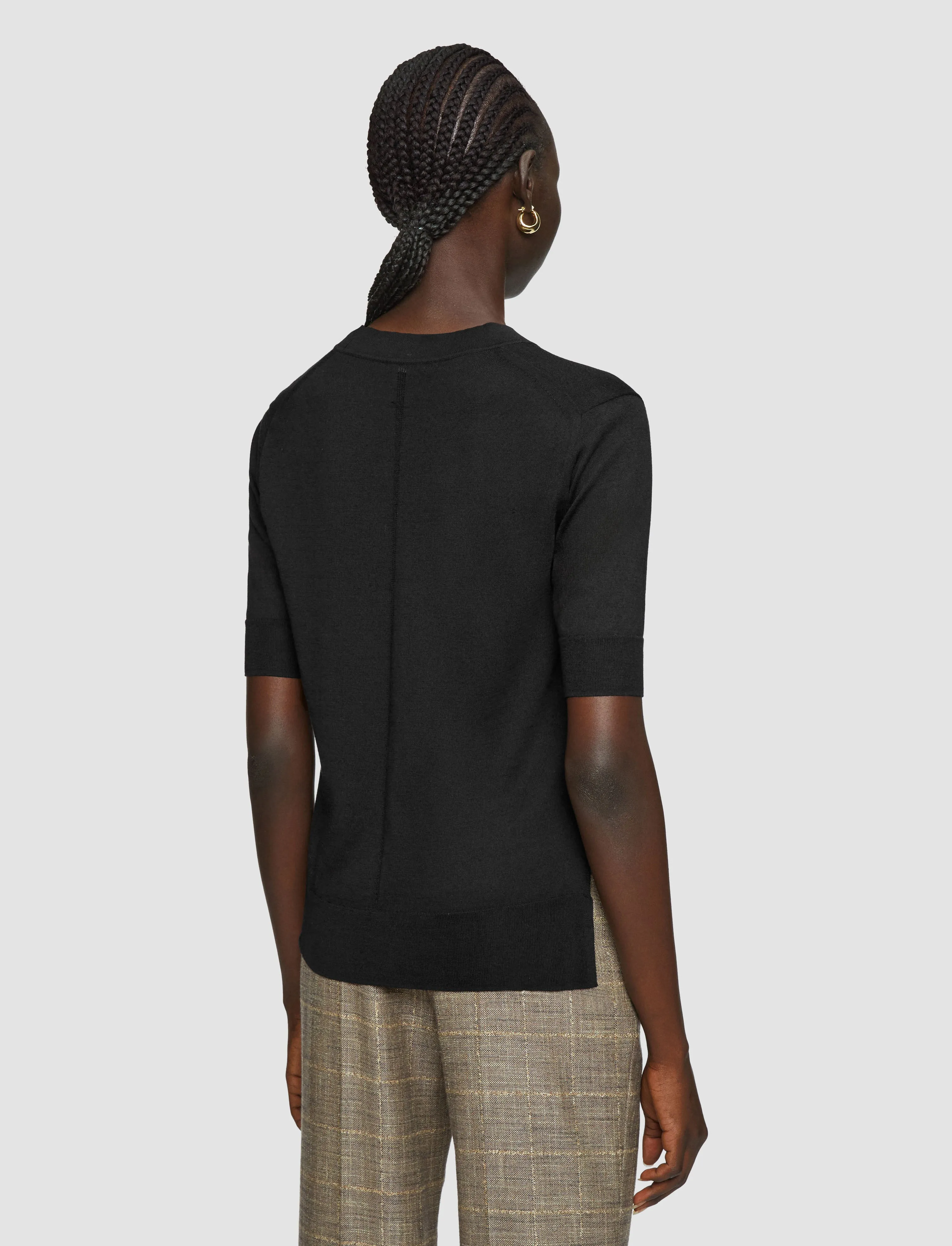 Superfine Cotton Silk Cardigan Dimensional Stability Soft Stretch