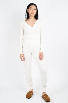 Textured Essentials Banded Pant Elegant Cardigan