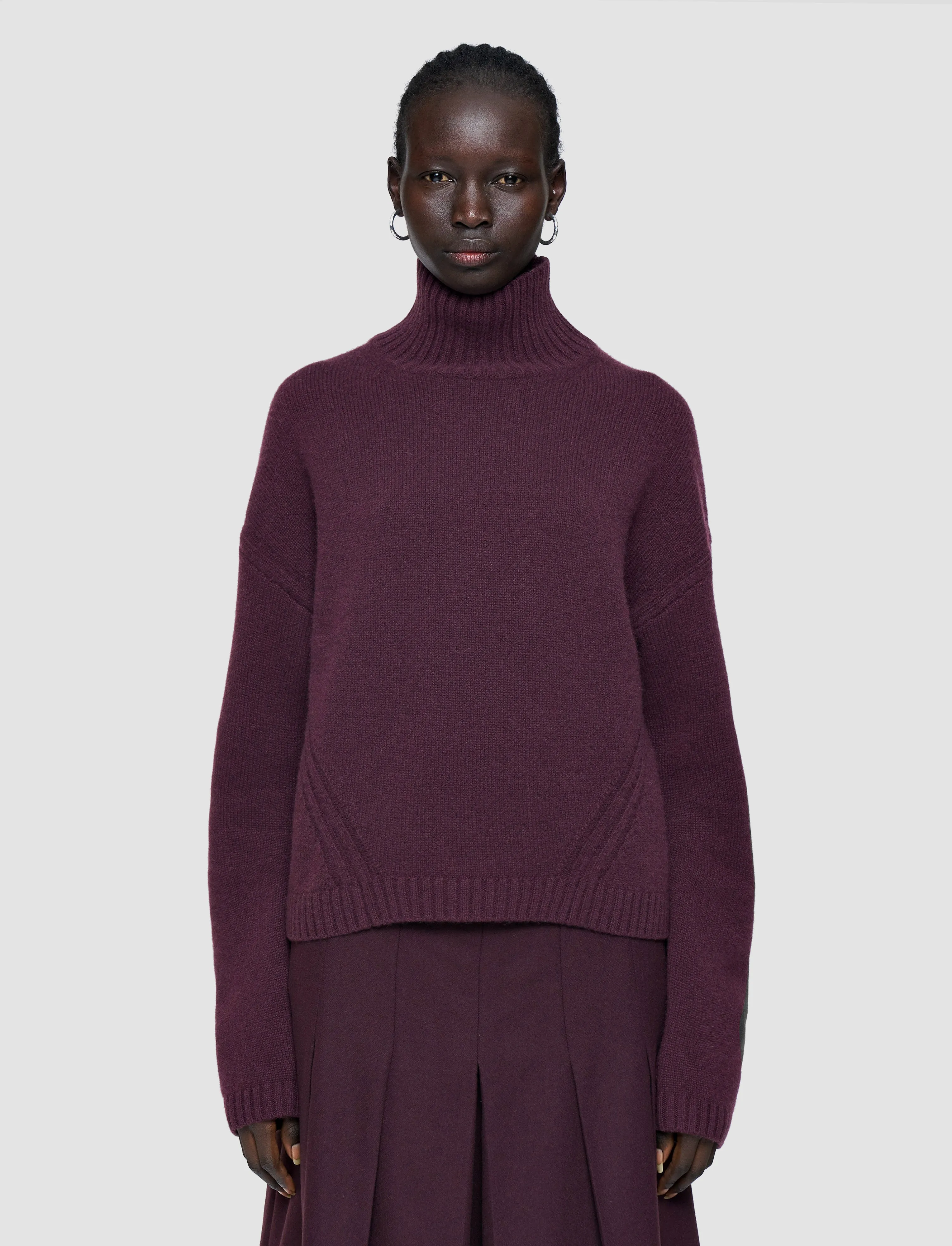 Luxe Cashmere High Neck Jumper Layered Knit MoistureWicking Textured Weave