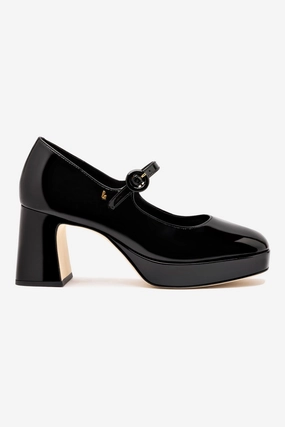Eco Friendly Minimalist Fans Blair Platform In Black Patent Leather
