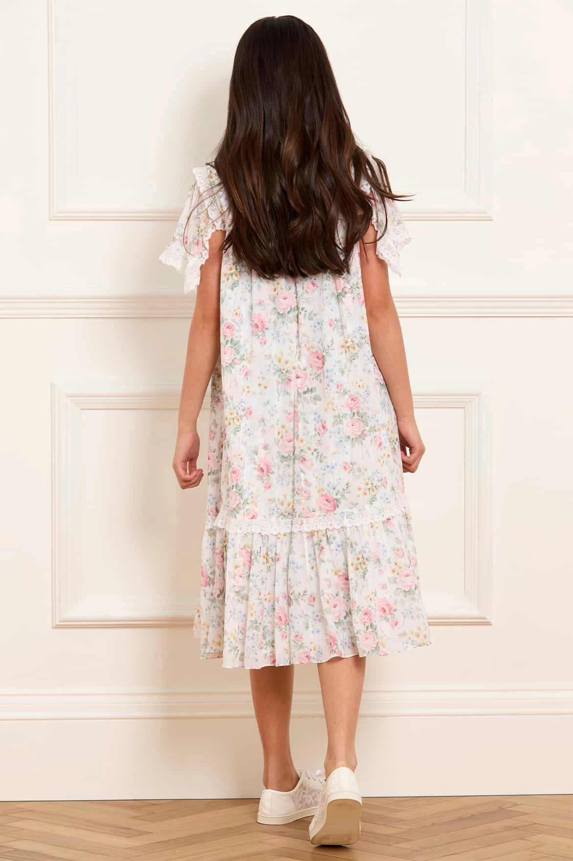 Thermal Regulation System Pompadour Garden Chiffon Lace Kids Dress