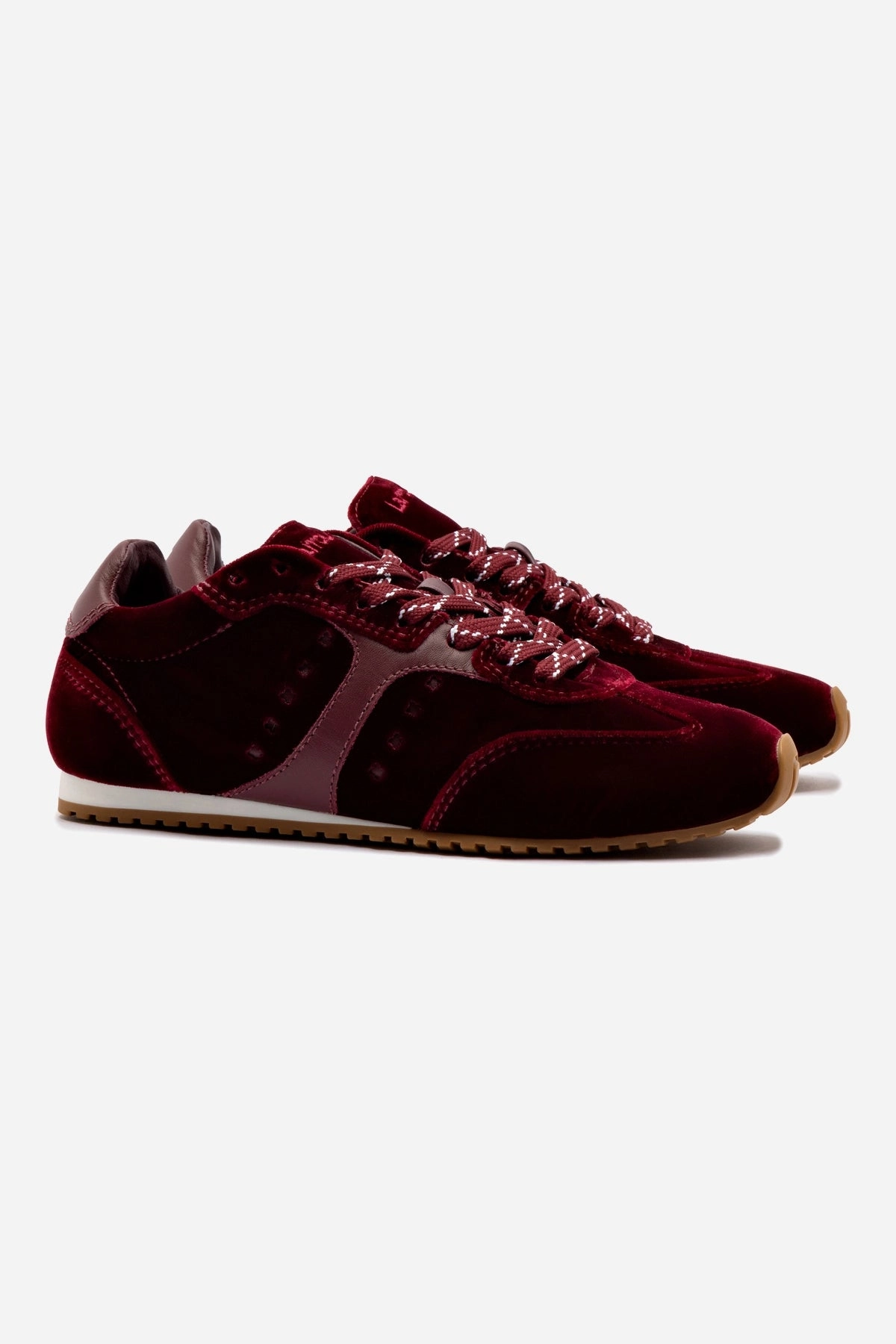 Stella Sneaker In Wine Velvet Dad Pick Ocean Edge