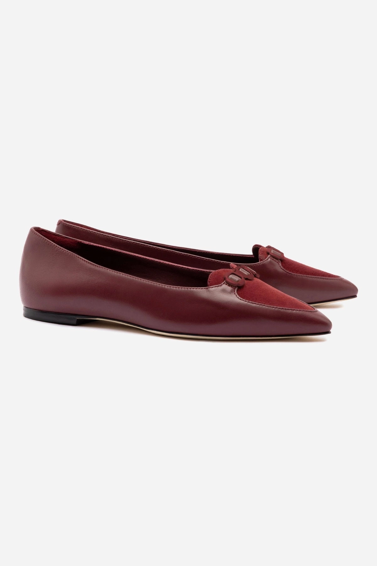 Audrey Flat In Burgundy Leather Daily Essential Gym Life