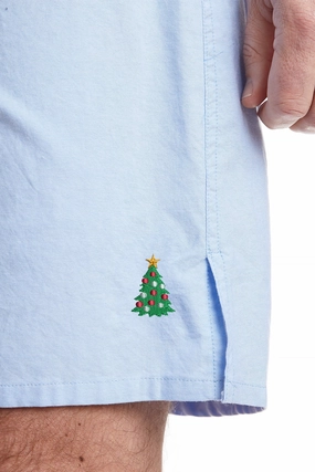 On The Go High-waisted fit Barefoot Boxer Blue Oxford with Single Christmas Tree