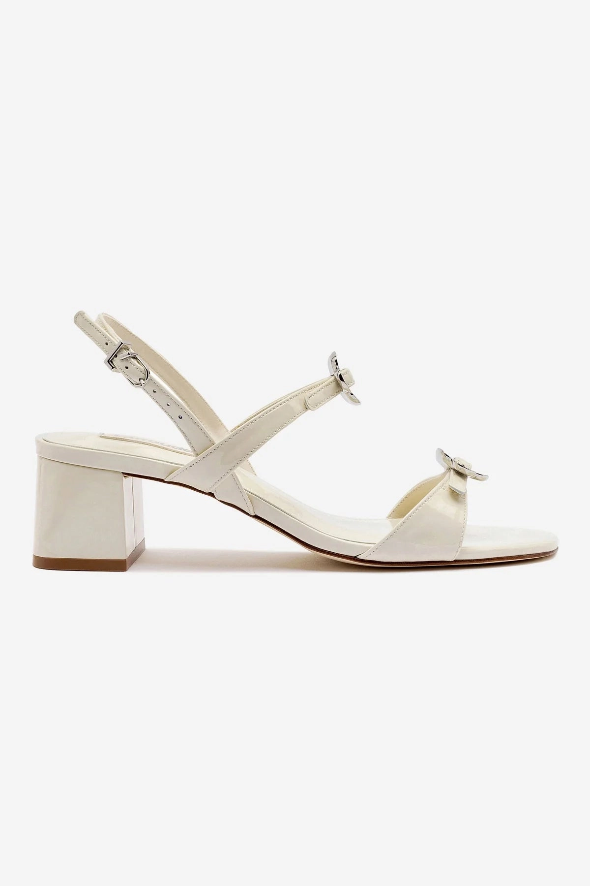 Ankle wrap Tinx Block In Ivory Patent Leather