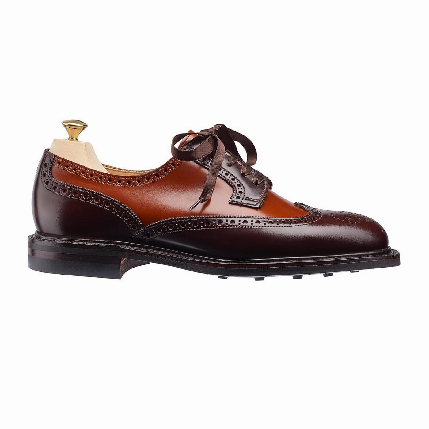 Genuine Leather Upper Luna Dark Brown & Tan Cavalry Calf