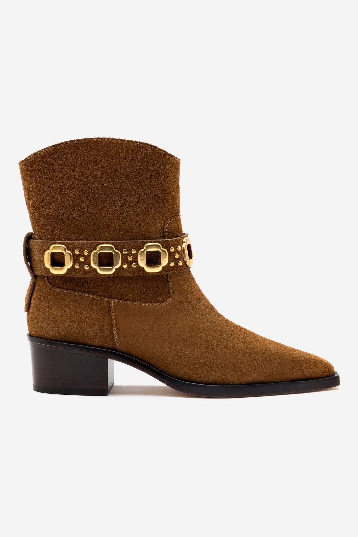 Milan Rodeo Bootie In Russet Suede Waterproof Travel Light