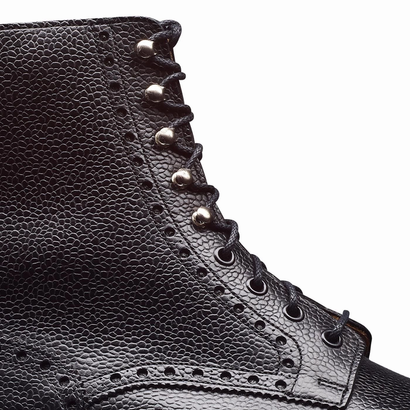 Lace-Up Design Fleece Soft Islay Black Scotch Grain