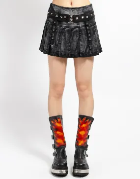 Chic Wear PEACE PLEATED SKIRT BLACK