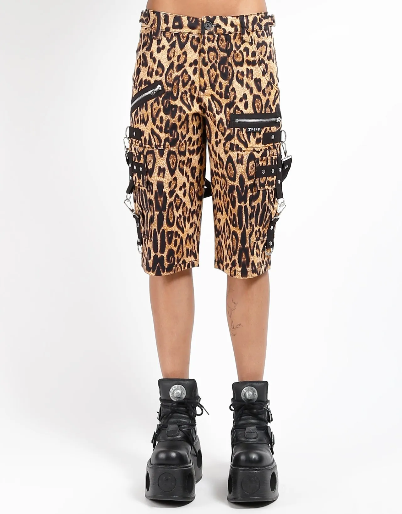 Casual Active DurablePolyester PUNK SHORT NAT LEOPARD
