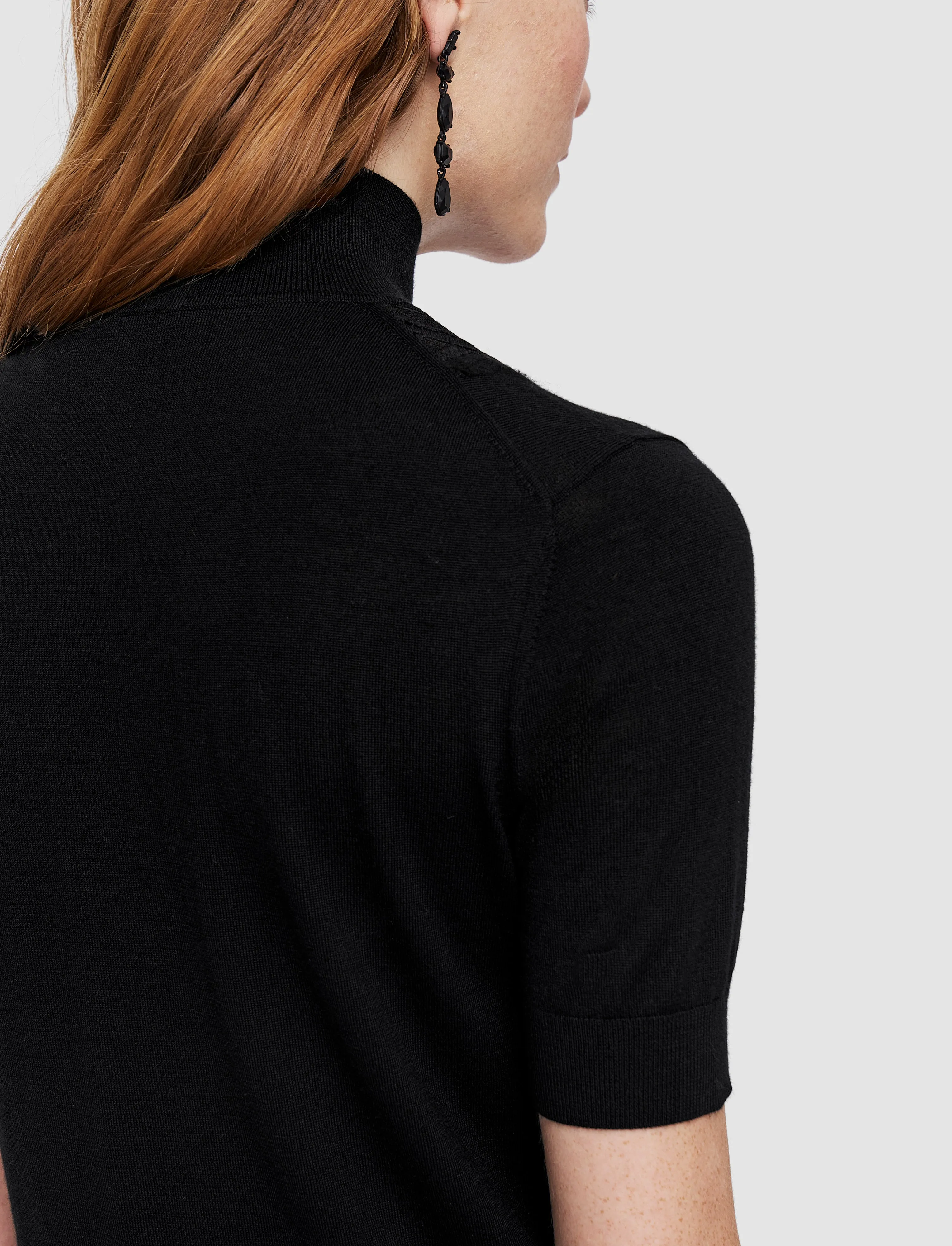 Winter Wardrobe Lace Knit Mock Neck Top