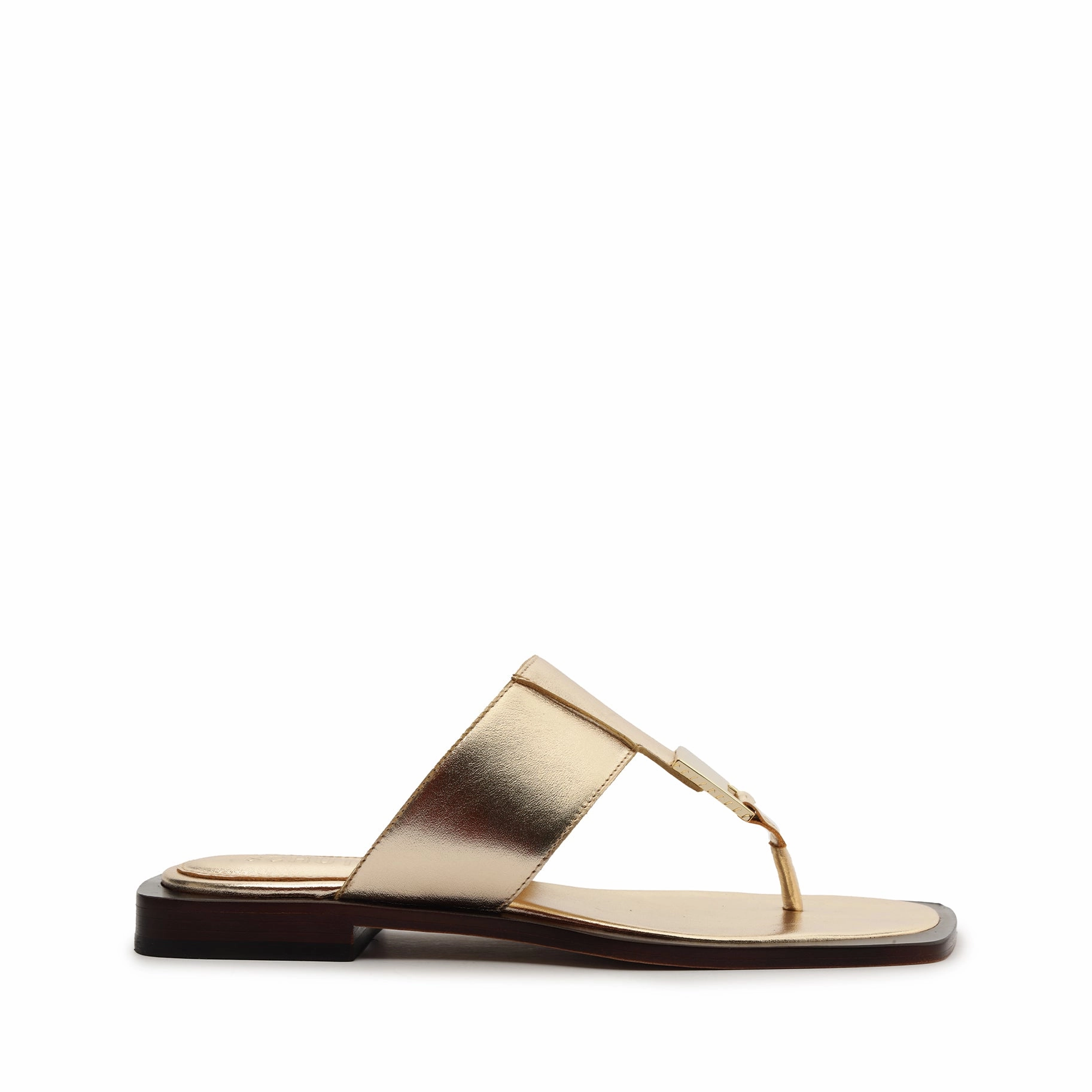 Comfort Salma Metallic Leather Flat Sandal