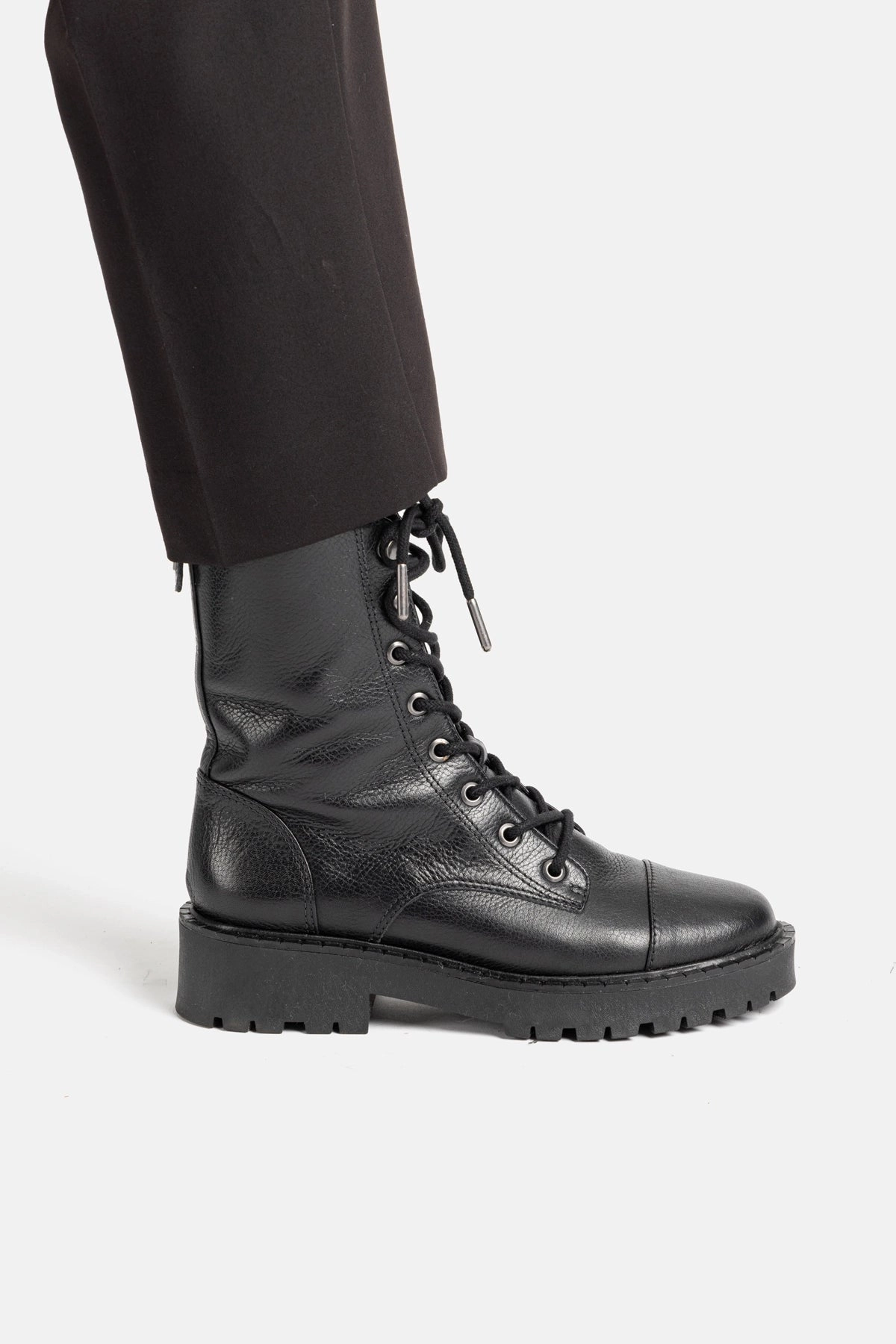 Fresh Drop Cotton Touch Trinity Boot In Black Leather