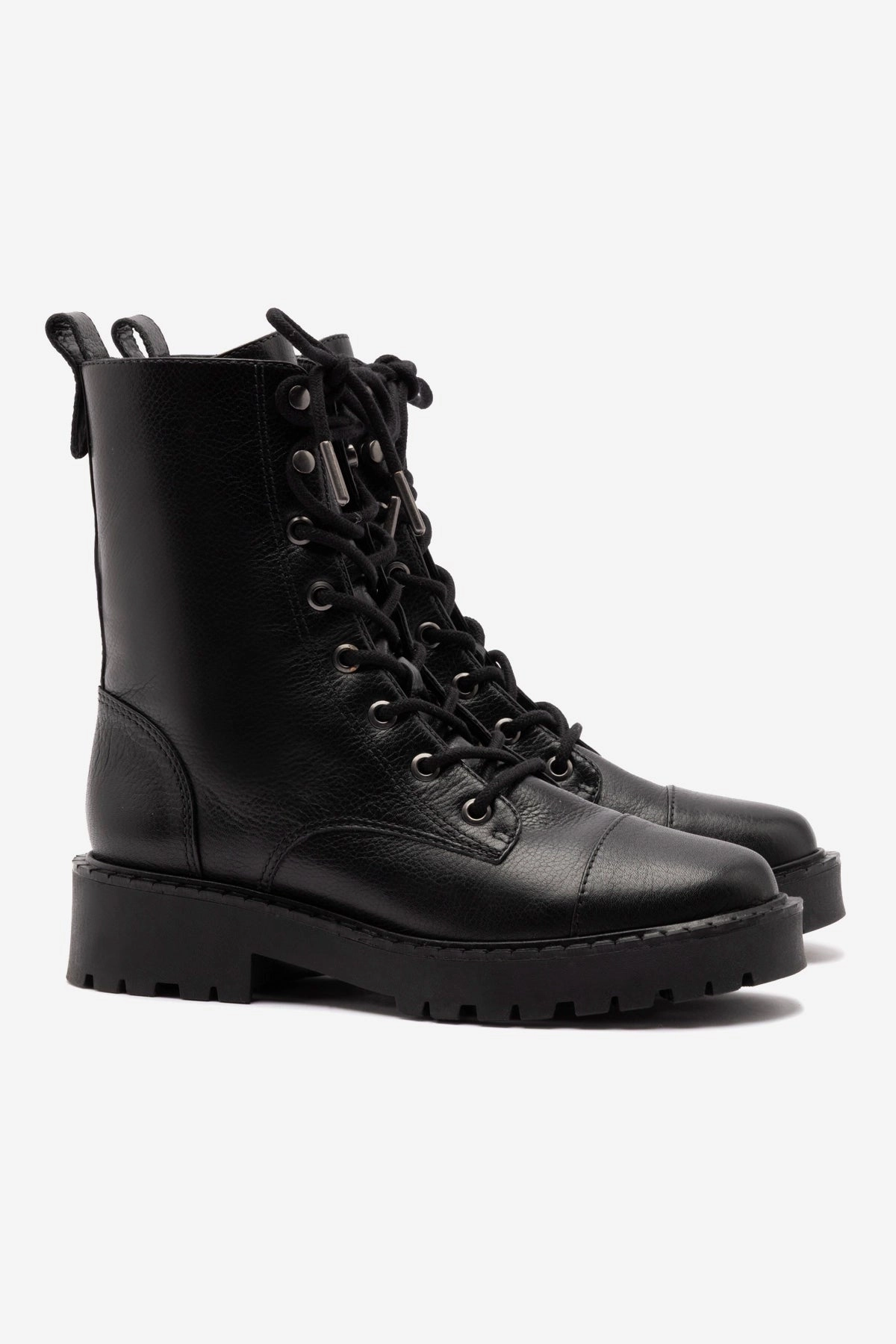 Padded Comfort Standing Workers Trinity Boot In Black Leather