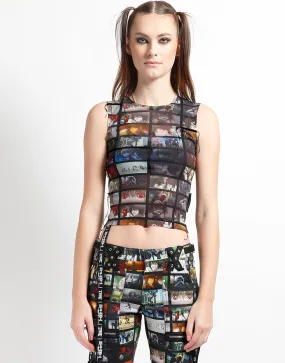 TRIPP NYC X DEATH NOTE - SCREEN S/L MESH TOP RibbedNeckline