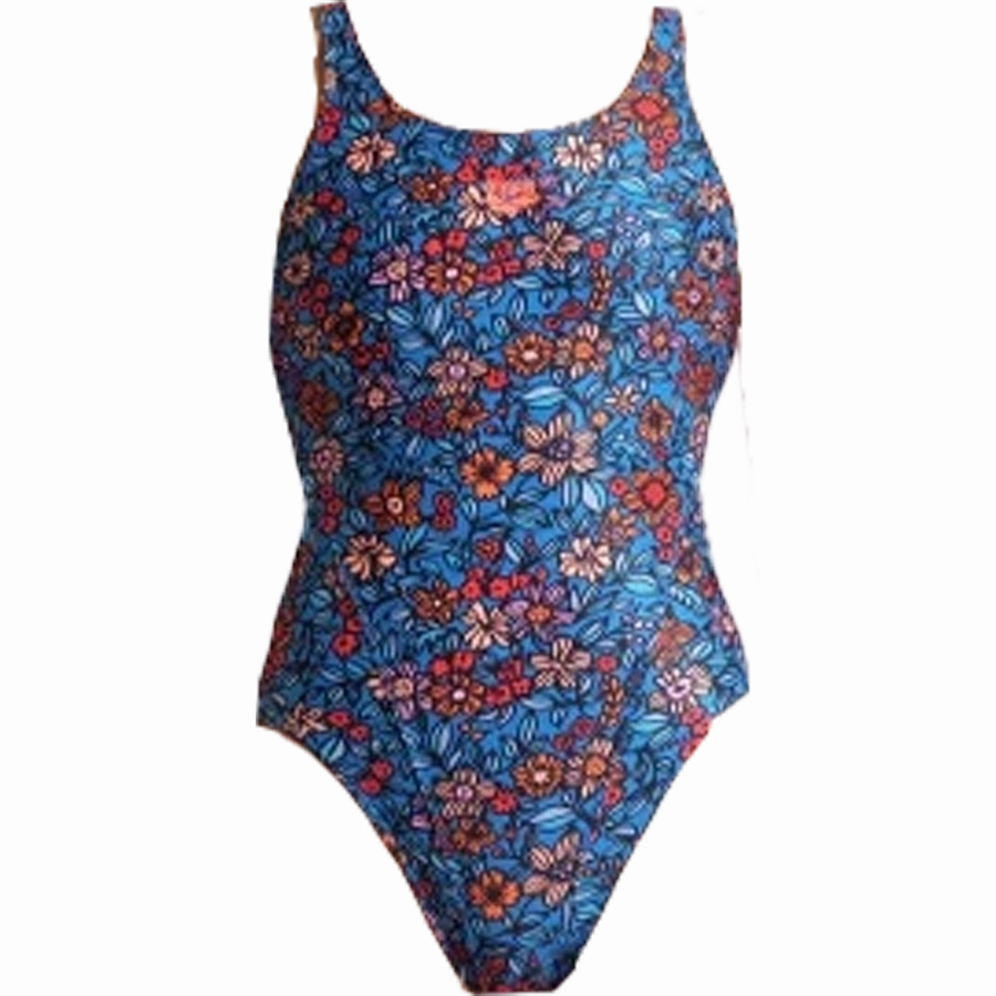 Youth Micro Floral Tech Back One Piece MinimalistCut FlatlockSeamTechnique