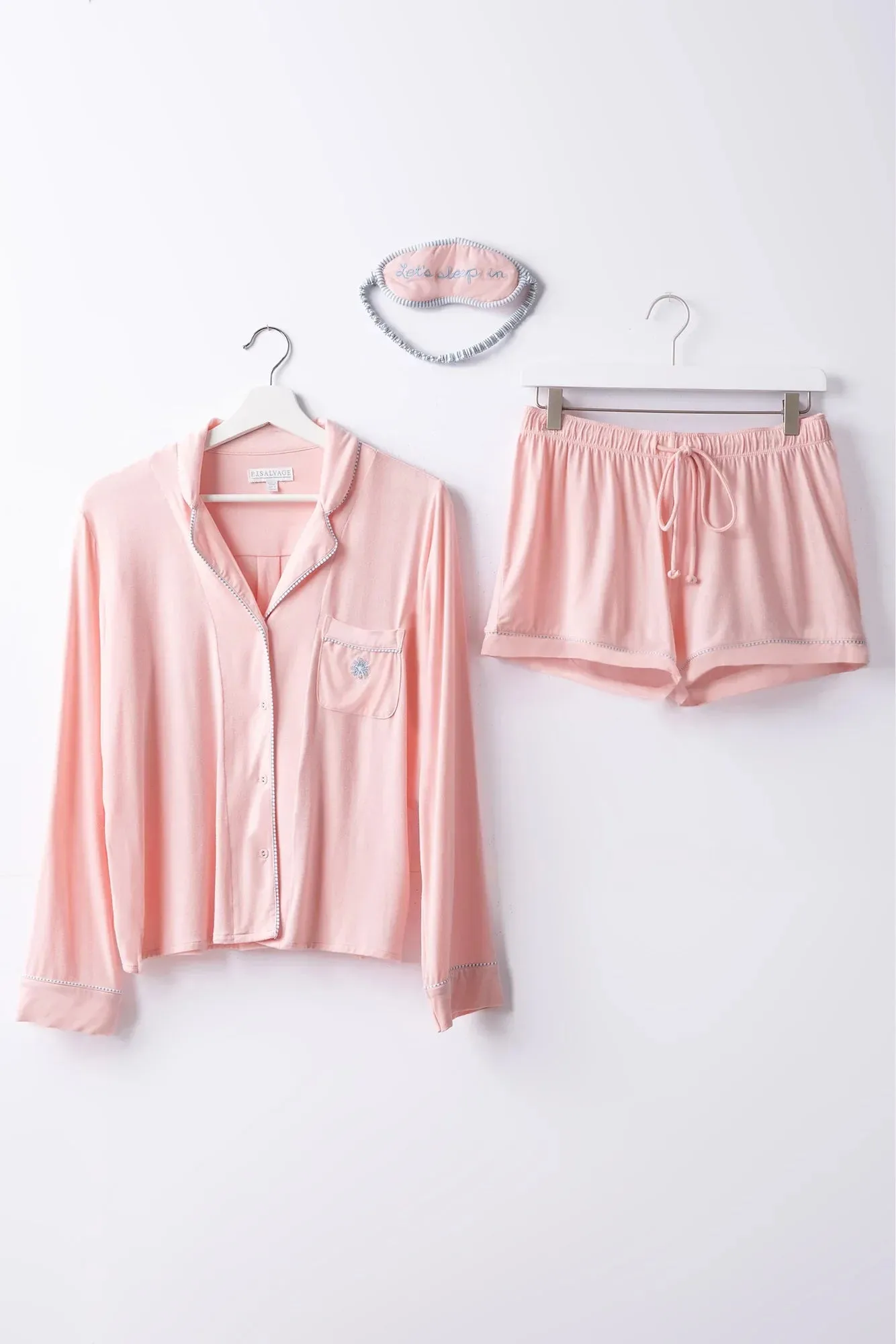 Drop Shoulder Silhouette Happy Pajama Gift Set