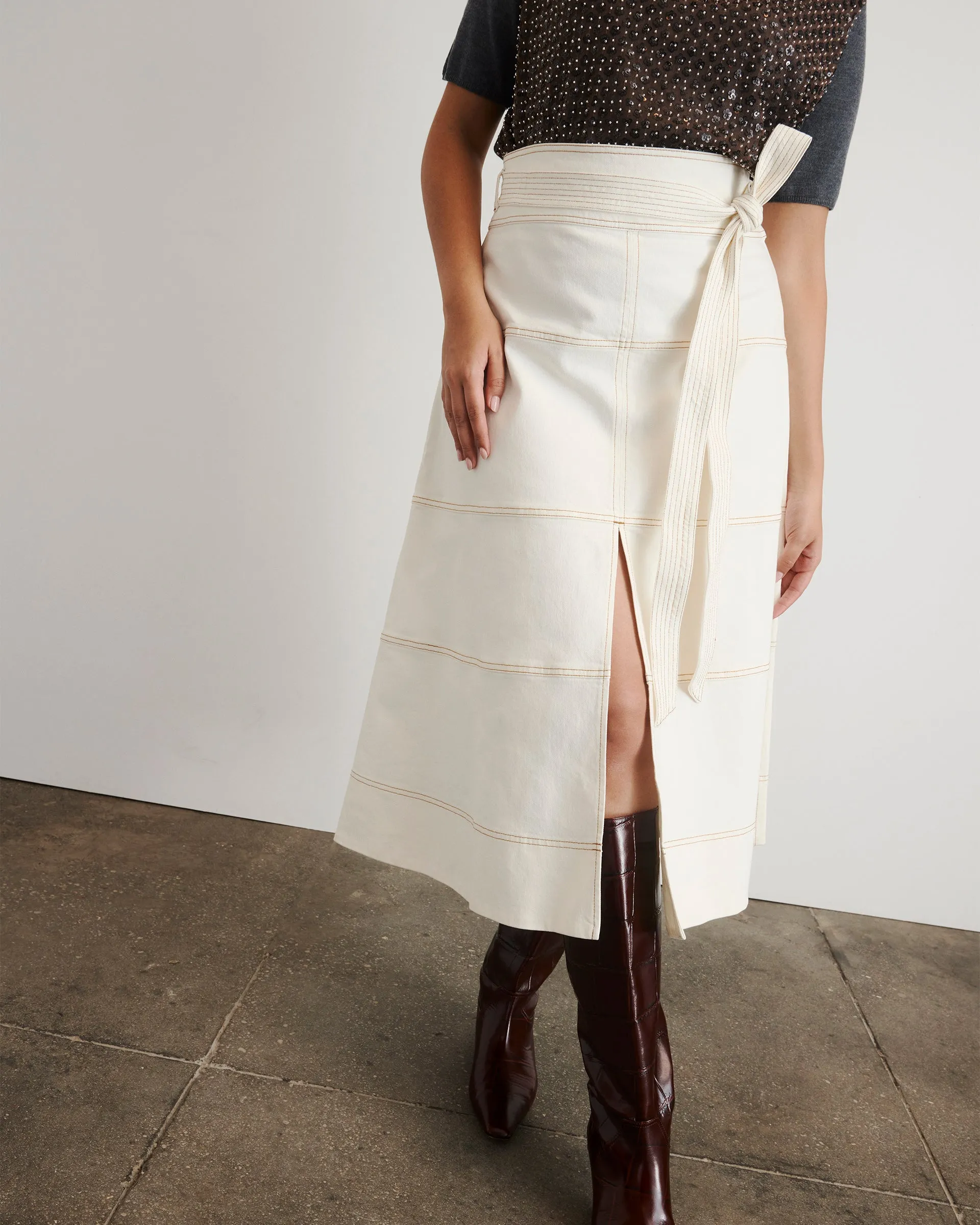 Trend Setter Home Comfort Move With Ease Denim Hudson Skirt