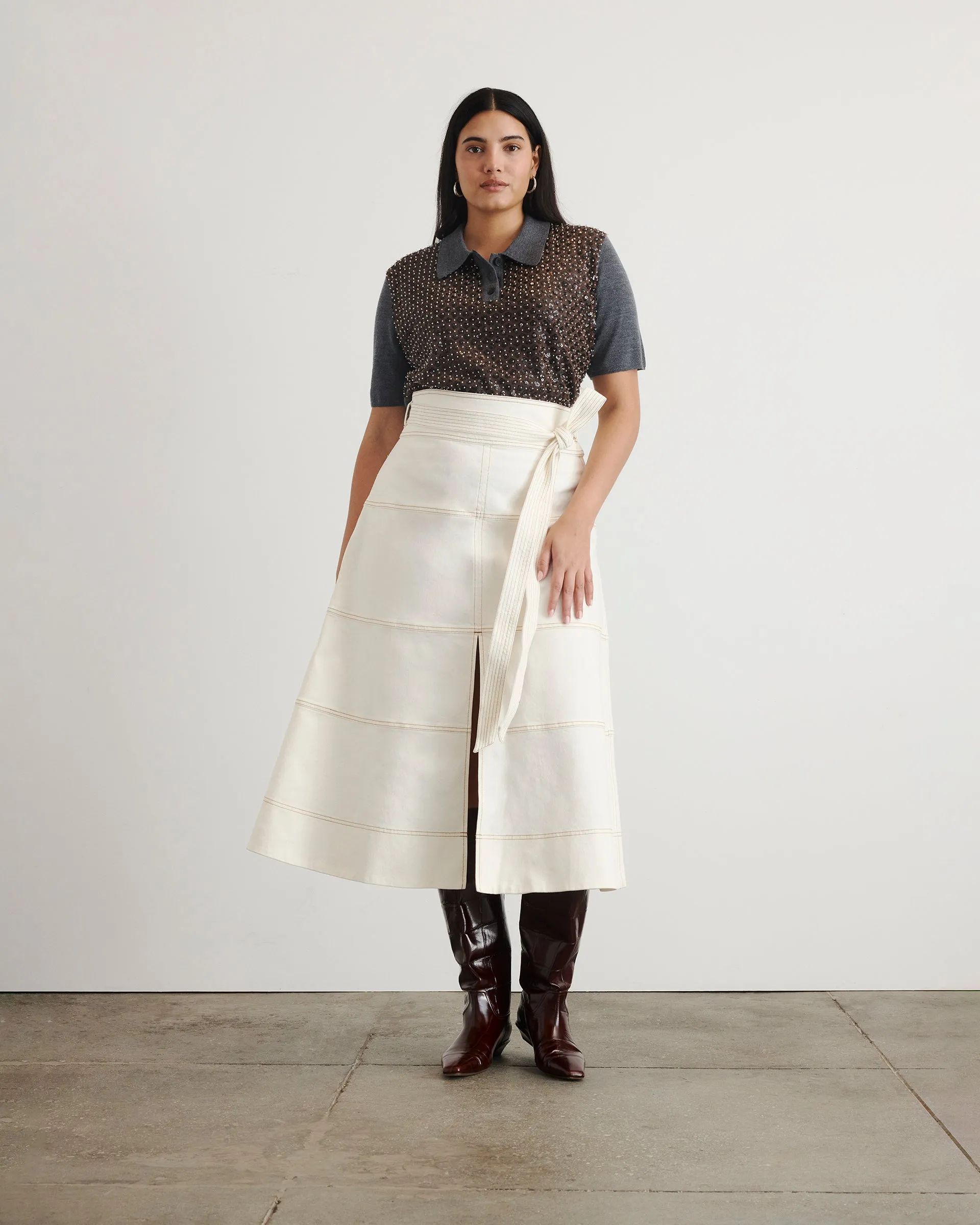 Soft Date Night Street Fashion Balanced Piece Denim Hudson Skirt