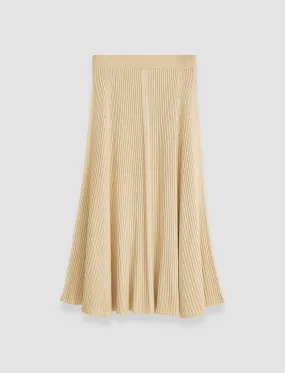 Merino Silk Rib Skirt Elastic Edging