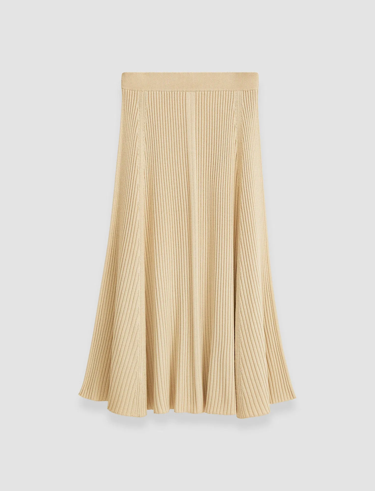 Merino Silk Rib Skirt Elastic Edging