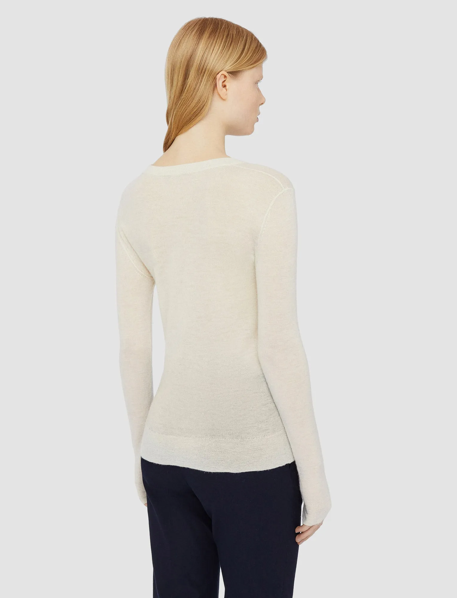 Cashair Round Neck Jumper Layered Neckline