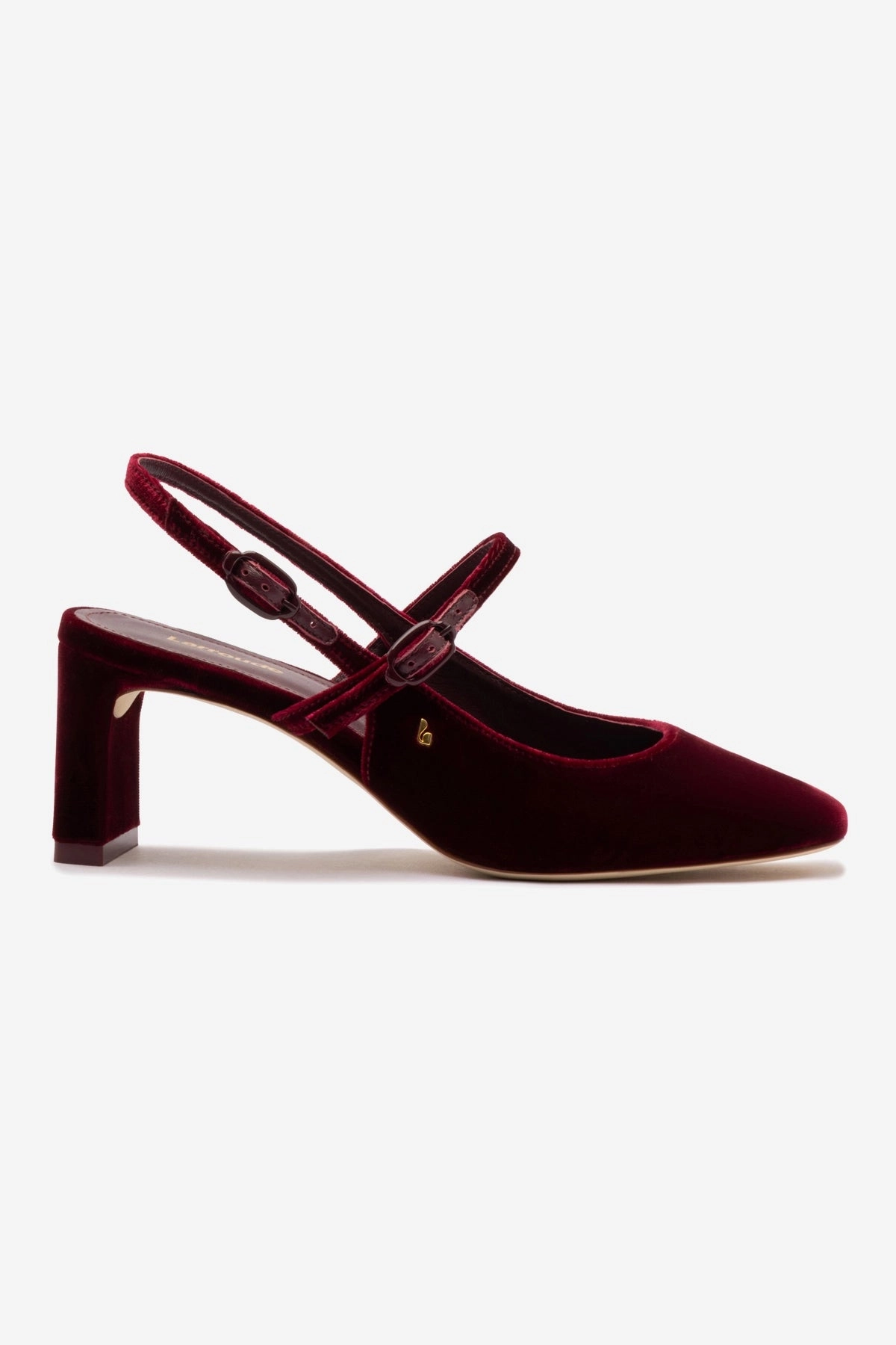 Sustainable Vegan Material Zip Fast Georgina Pump In Wine Velvet