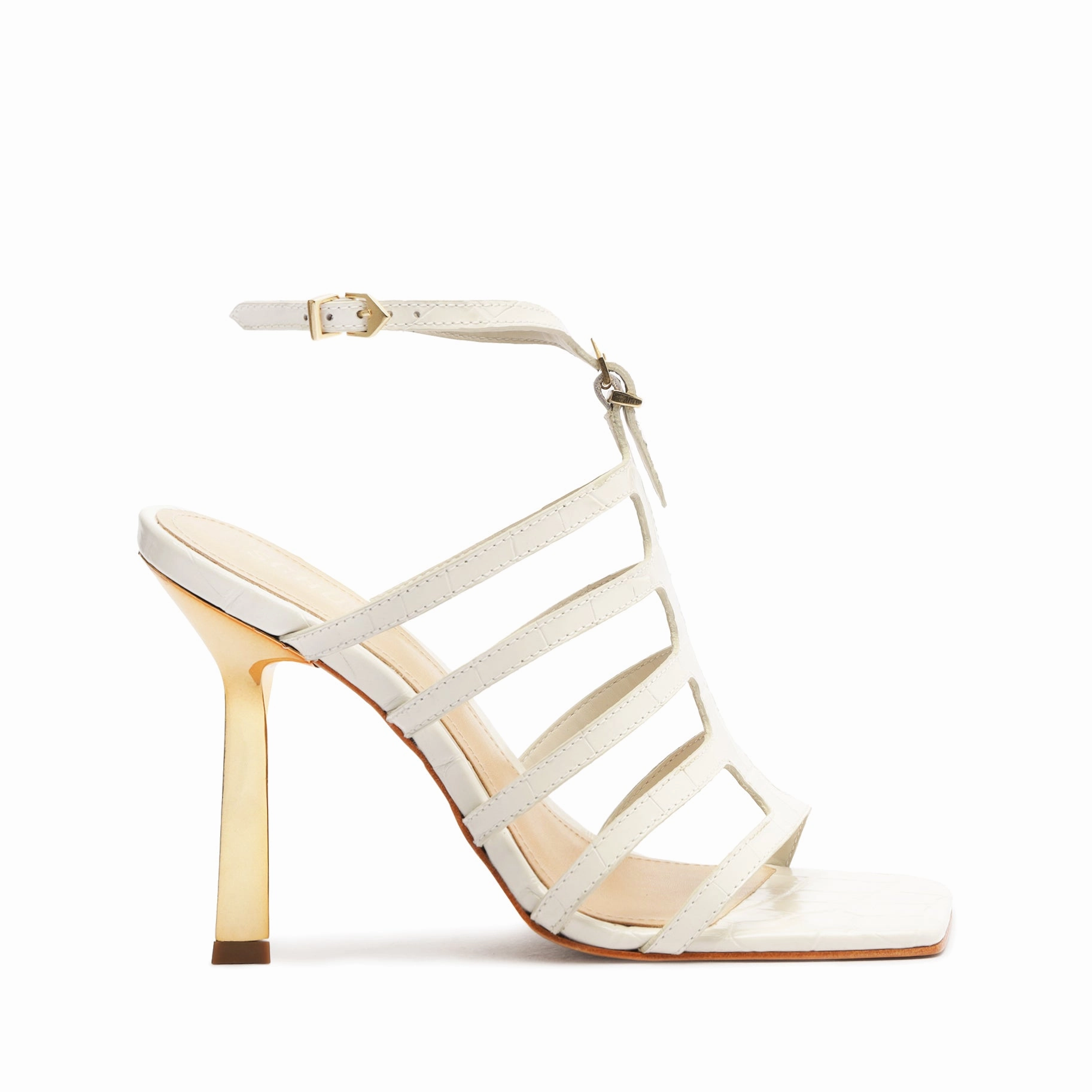 Cold Guard Hayden Crocodile-Embossed Leather Sandal