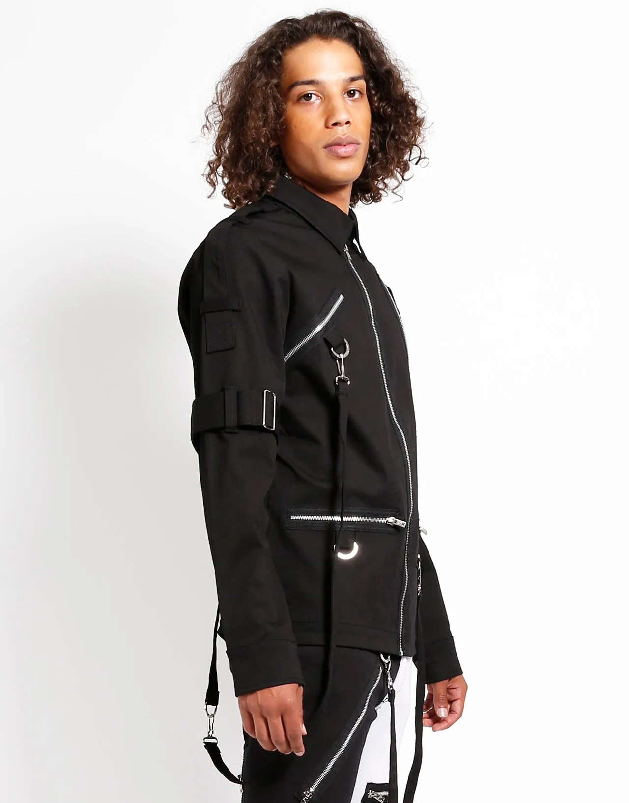 Sporty Fit Wind Blocking Fabric Utility Jacket