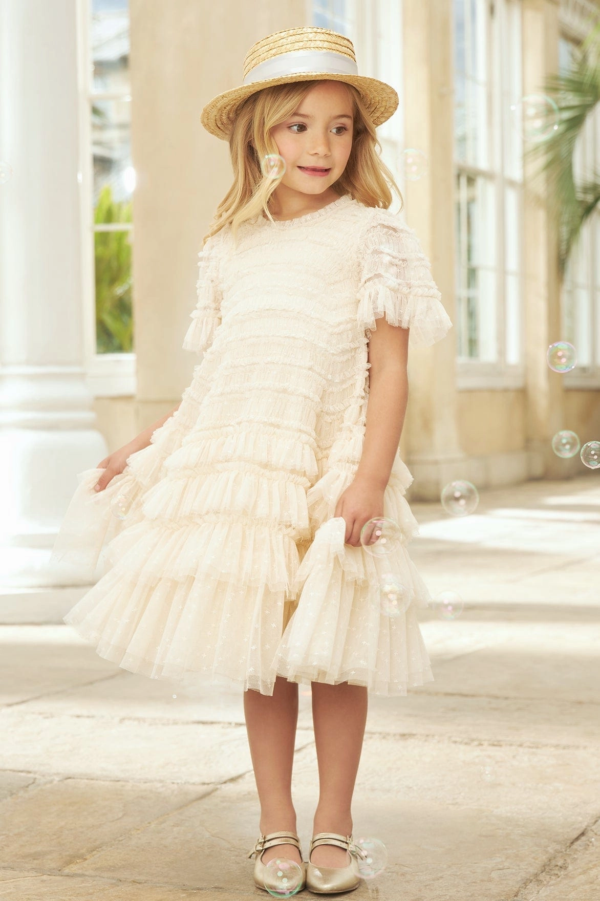 Valentine Ruffle Kids Dress MoistureWicking Fabric