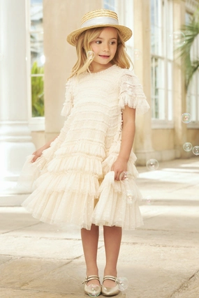 Valentine Ruffle Kids Dress MoistureWicking Fabric