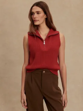 Varley Amina Half-Zip Knit in Lava Falls DualLayer Weave