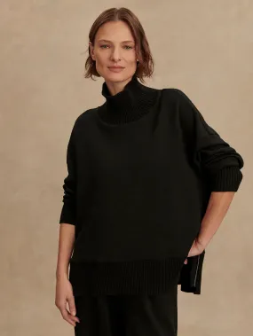 Varley Barker High-Neck Sweat in Black NeutralPalette