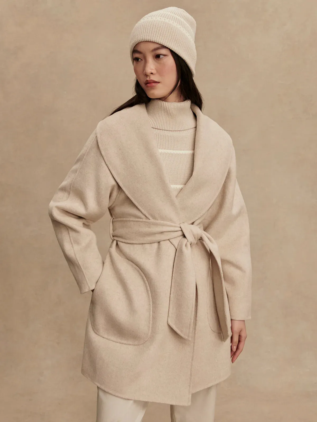 Varley Edgemere Wrap Jacket in Pumice Stone Marl LightReflective