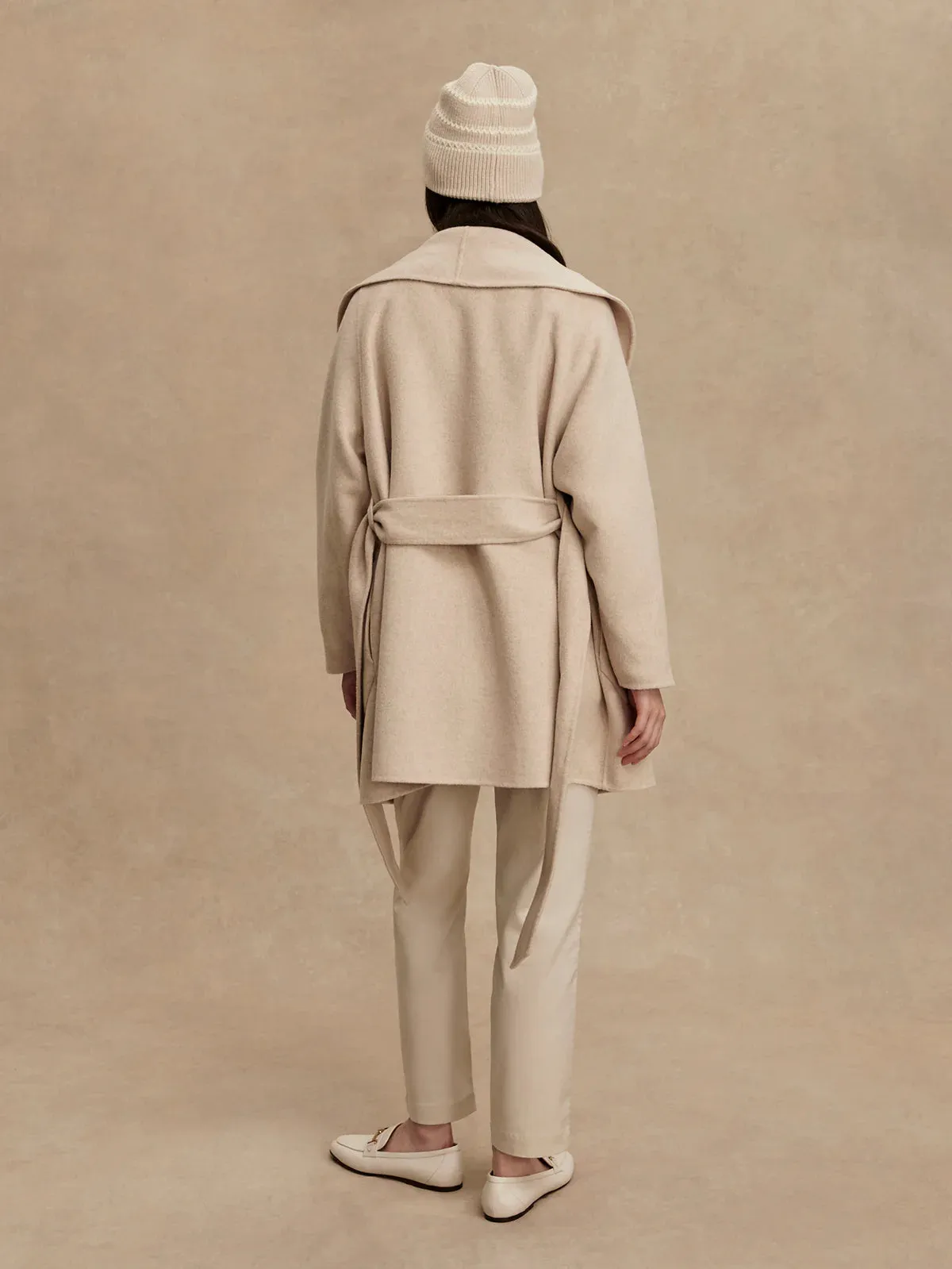 Varley Edgemere Wrap Jacket in Pumice Stone Marl Vintage Shirt Recycled Polyester Blend