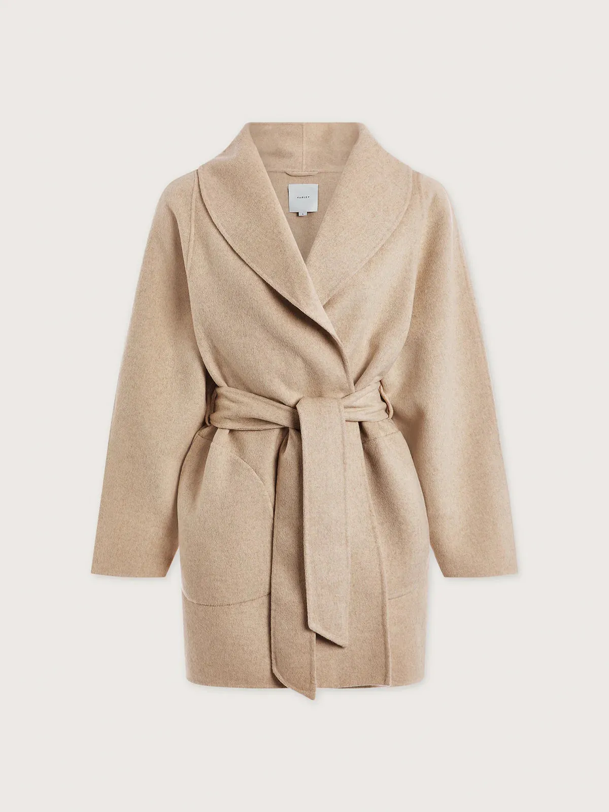 V-neck Blouse Varley Edgemere Wrap Jacket in Pumice Stone Marl