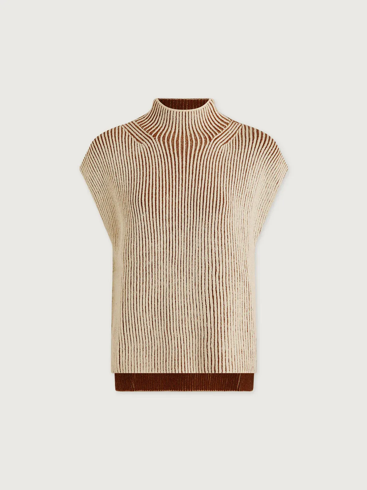 Varley Lauren Plated Knit Tank in Cocoa Dust Wrinkle Resistant Weave