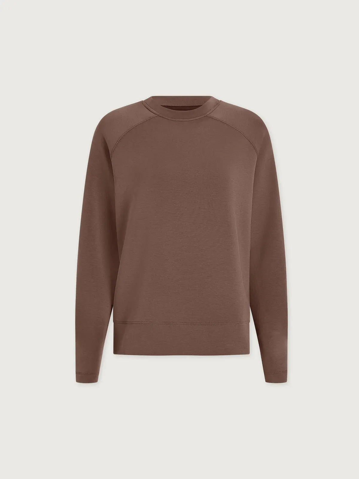 Varley Zosia Crew-Neck Sweat in Coffee Quartz Flexible Hemline