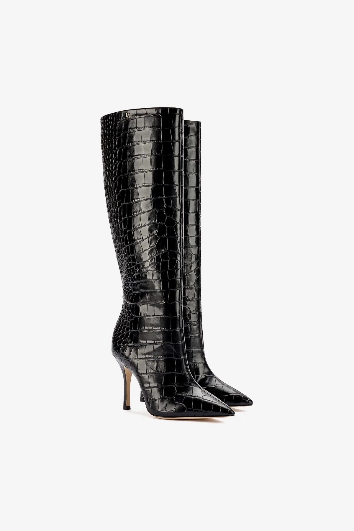 Kate Boot In Black Stamped Leather Look Ready Mono Style