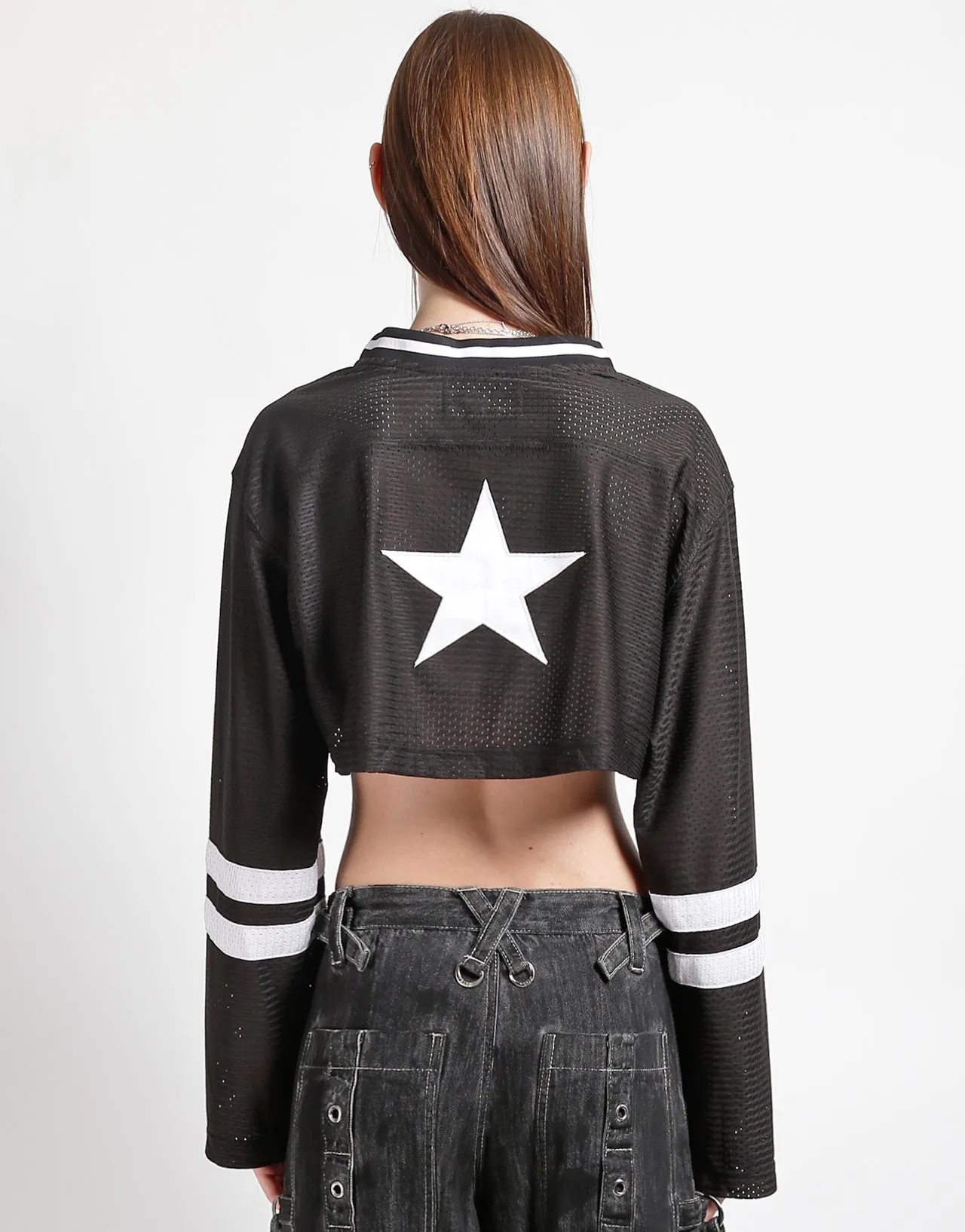 Sporty Cardigan ZipperedPockets CROP SUPERSTAR JERSEY