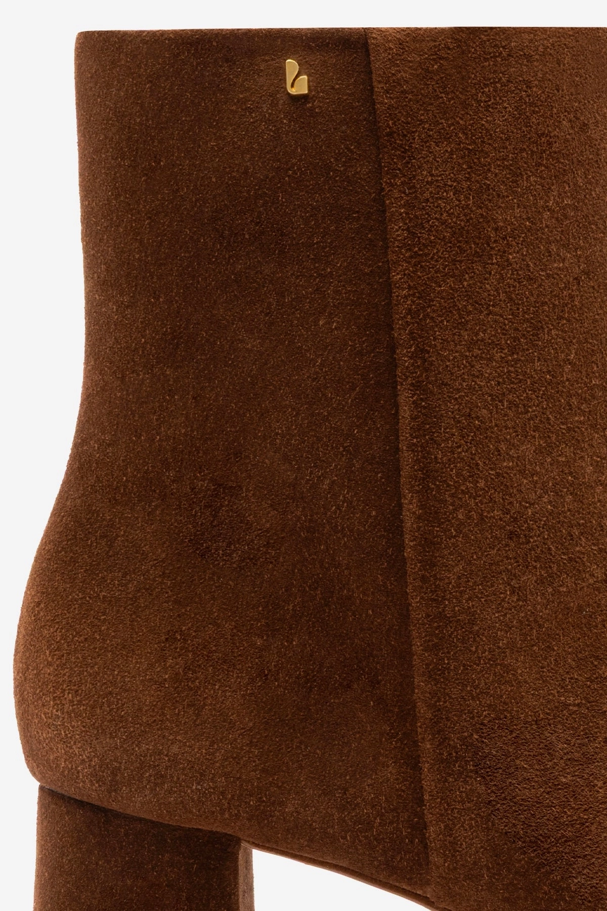 Mini Edie Boot In Burnt Umber Suede Airy Design Adjustable Hook and Loop Closure