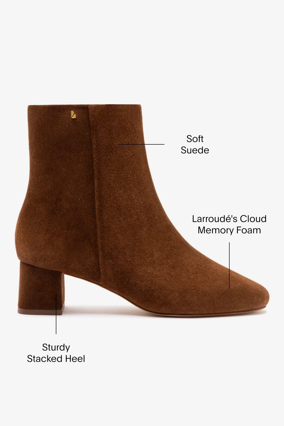 Mini Edie Boot In Burnt Umber Suede Seamless Fit Running Errands