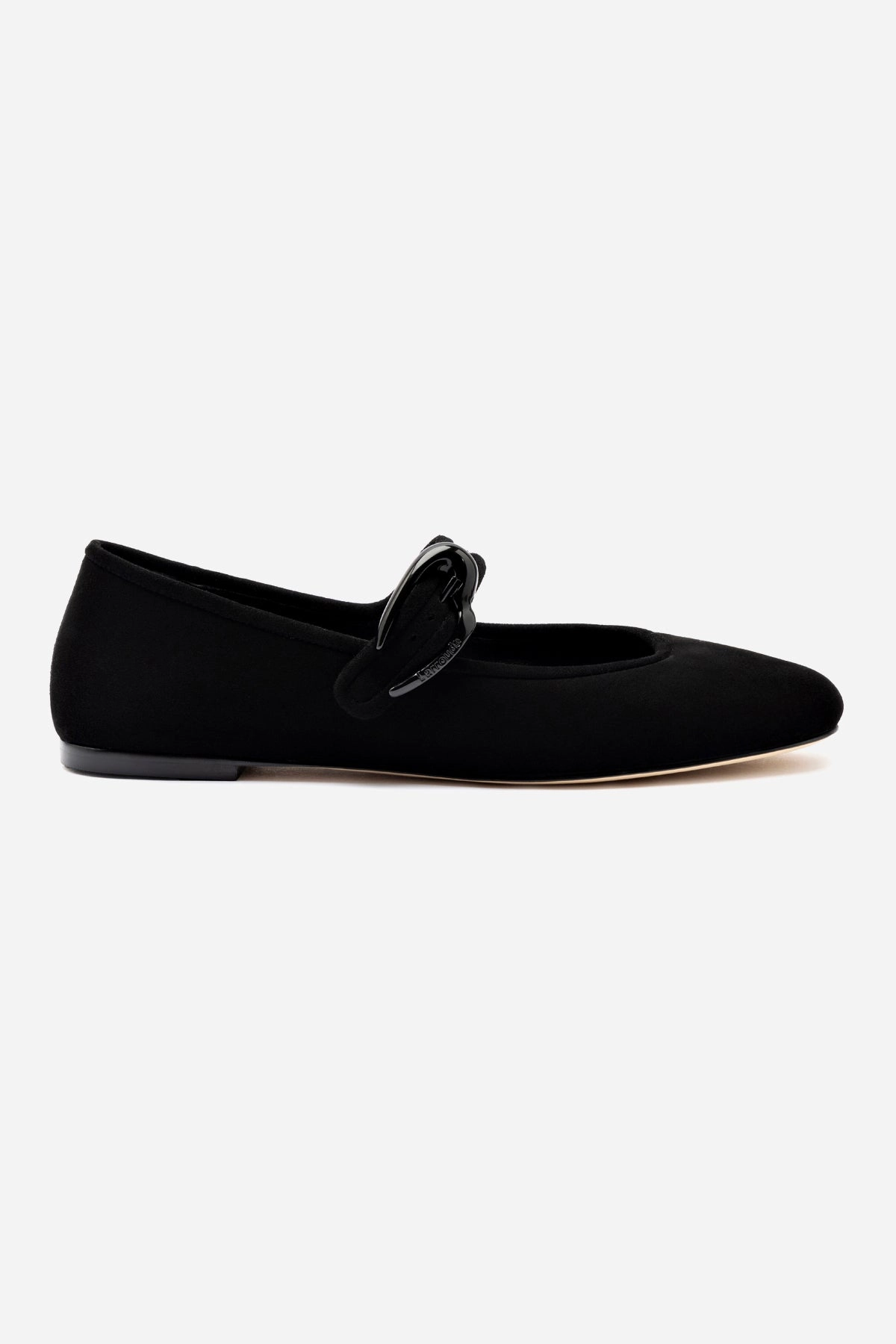 On Trend Verona Ballet Flat In Black Suede