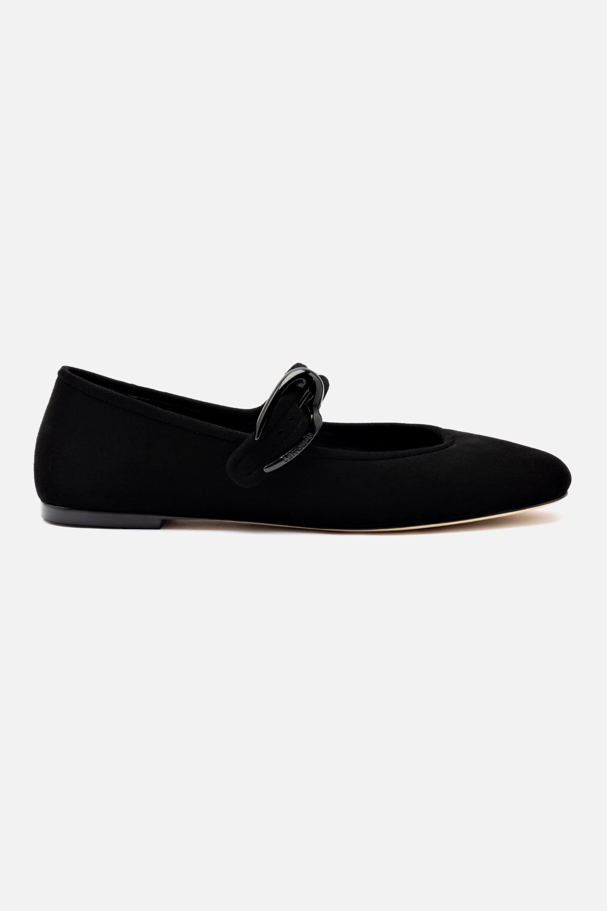 Verona Ballet Flat In Black Suede Comfort Slip Resistant Sole