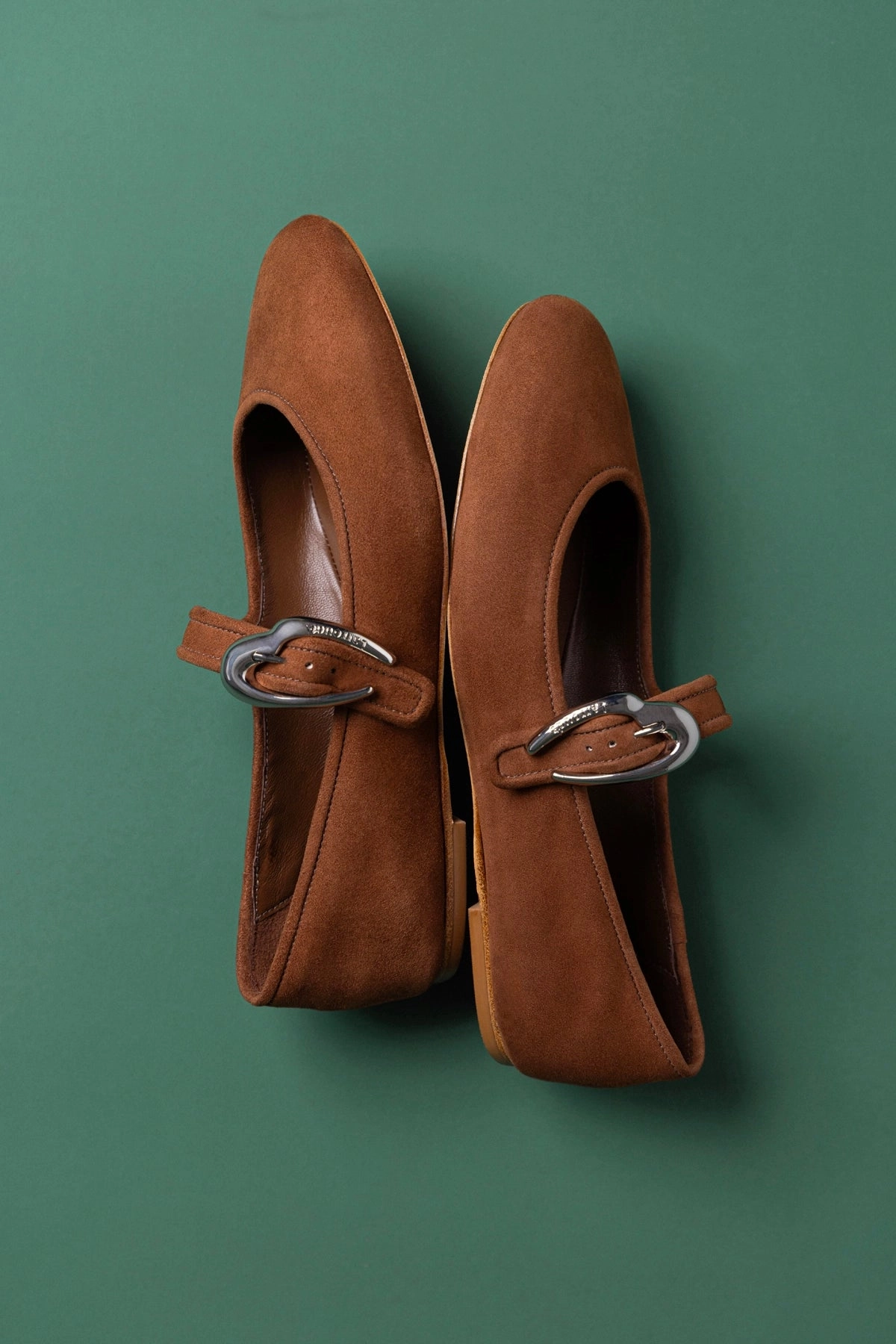 Desert Path Verona Ballet Flat In Burnt Umber Suede